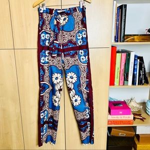 Valentino x Fornasetti high waist wide leg pants